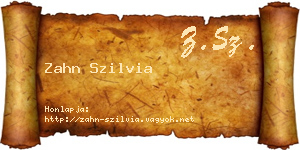 Zahn Szilvia névjegykártya