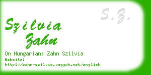 szilvia zahn business card